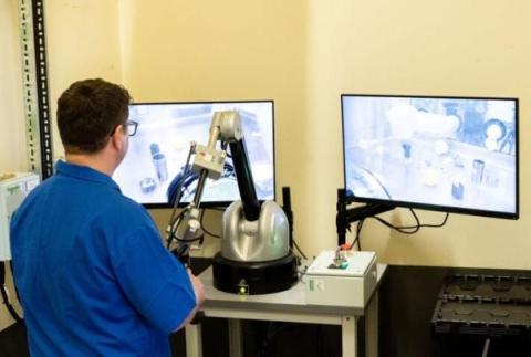 A world first demonstration of a robotic arm being operated inside a glovebox at Sellafield Ltd