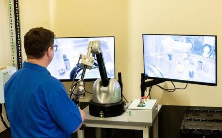 A world first demonstration of a robotic arm being operated inside a glovebox at Sellafield Ltd